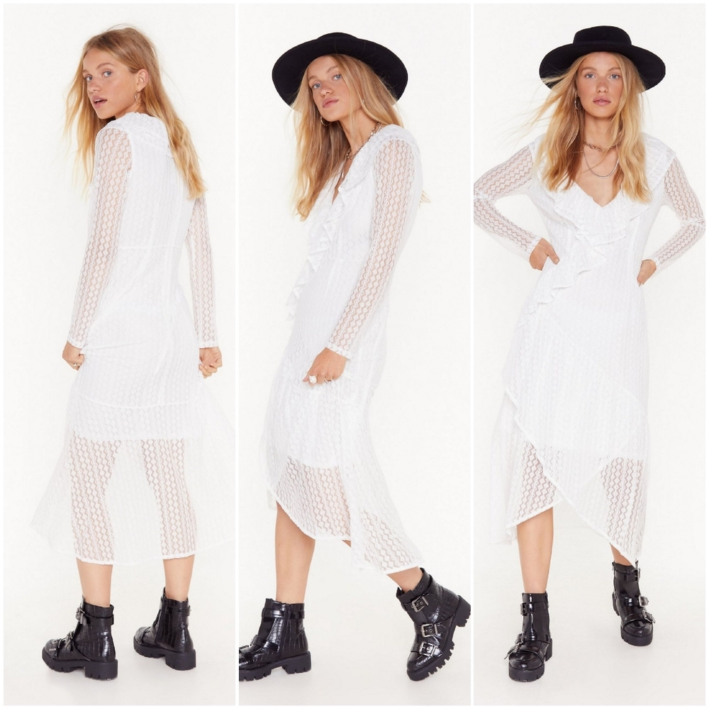 Nasty Gal lace that feeling Midi Dress